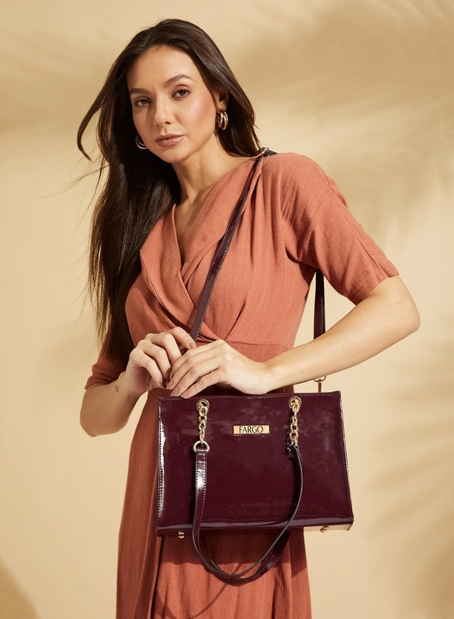 فارجو حقائب يد أنيقة من فارغو للنساء (لون عنابي) - Image 2